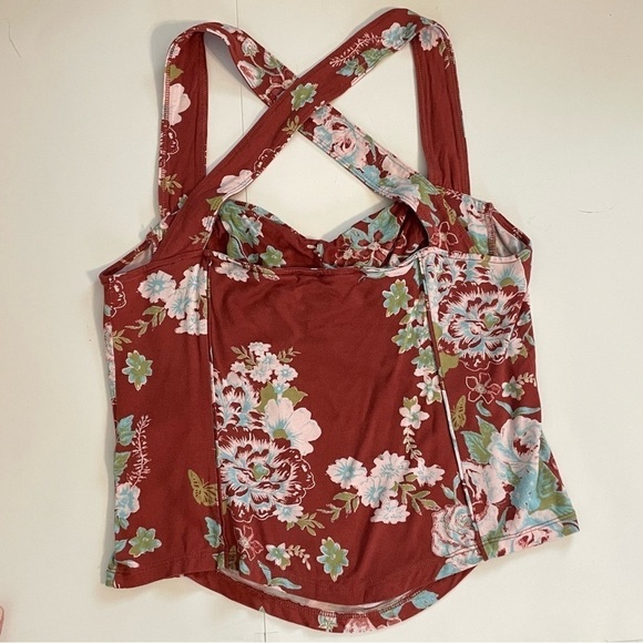 Free People Ginger Snap Top in Rust Criss Cross Strappy OB1669468 Size Medium - Picture 6 of 11